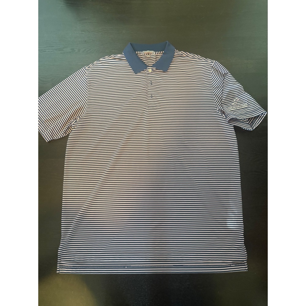 Peter Millar Polo XL Navy Pink Ocean Course Hammock Beach Resort Striped